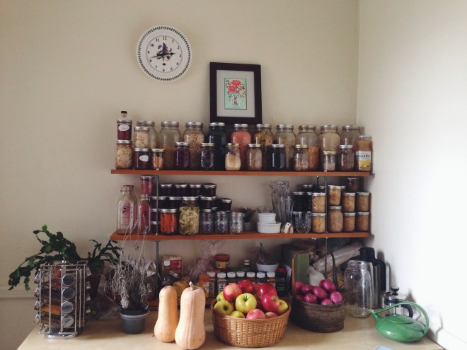 This is what our kitchen looked like before we started cooking. I think it might be the prettiest part of our apartment.