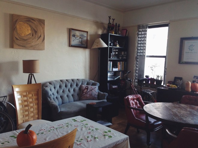 Our living room, ready for friends.