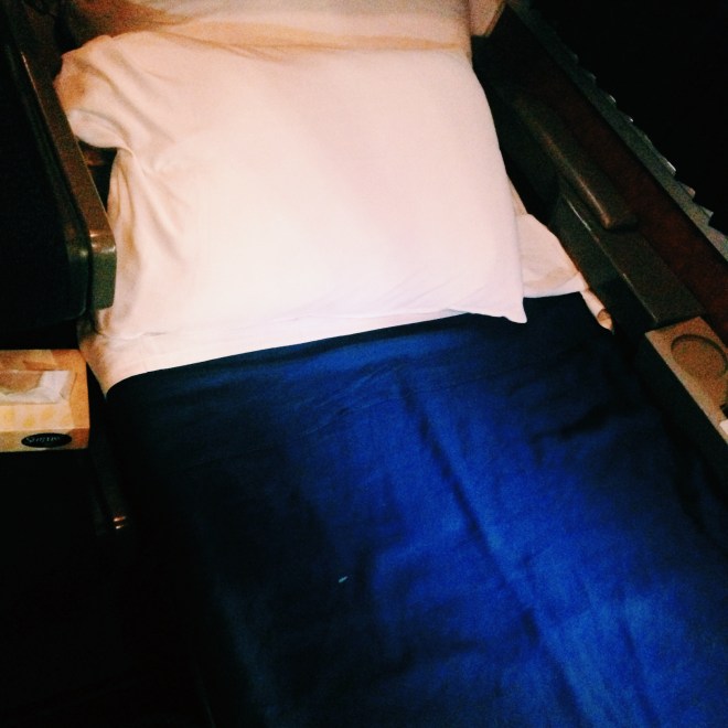 little bed on moving train