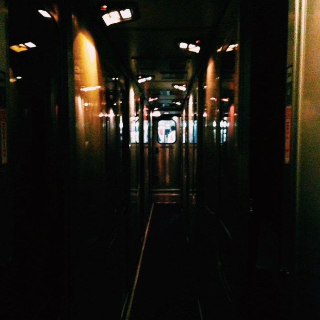 hallway in the sleeping car