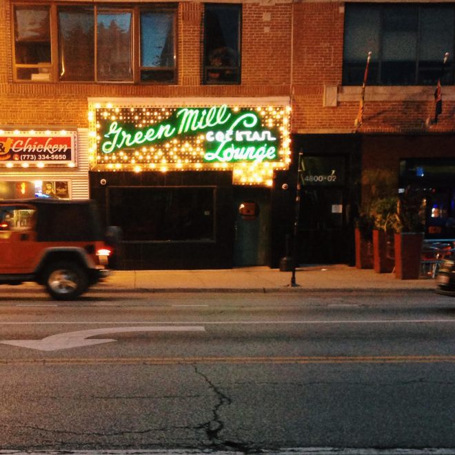 green mill neon sign